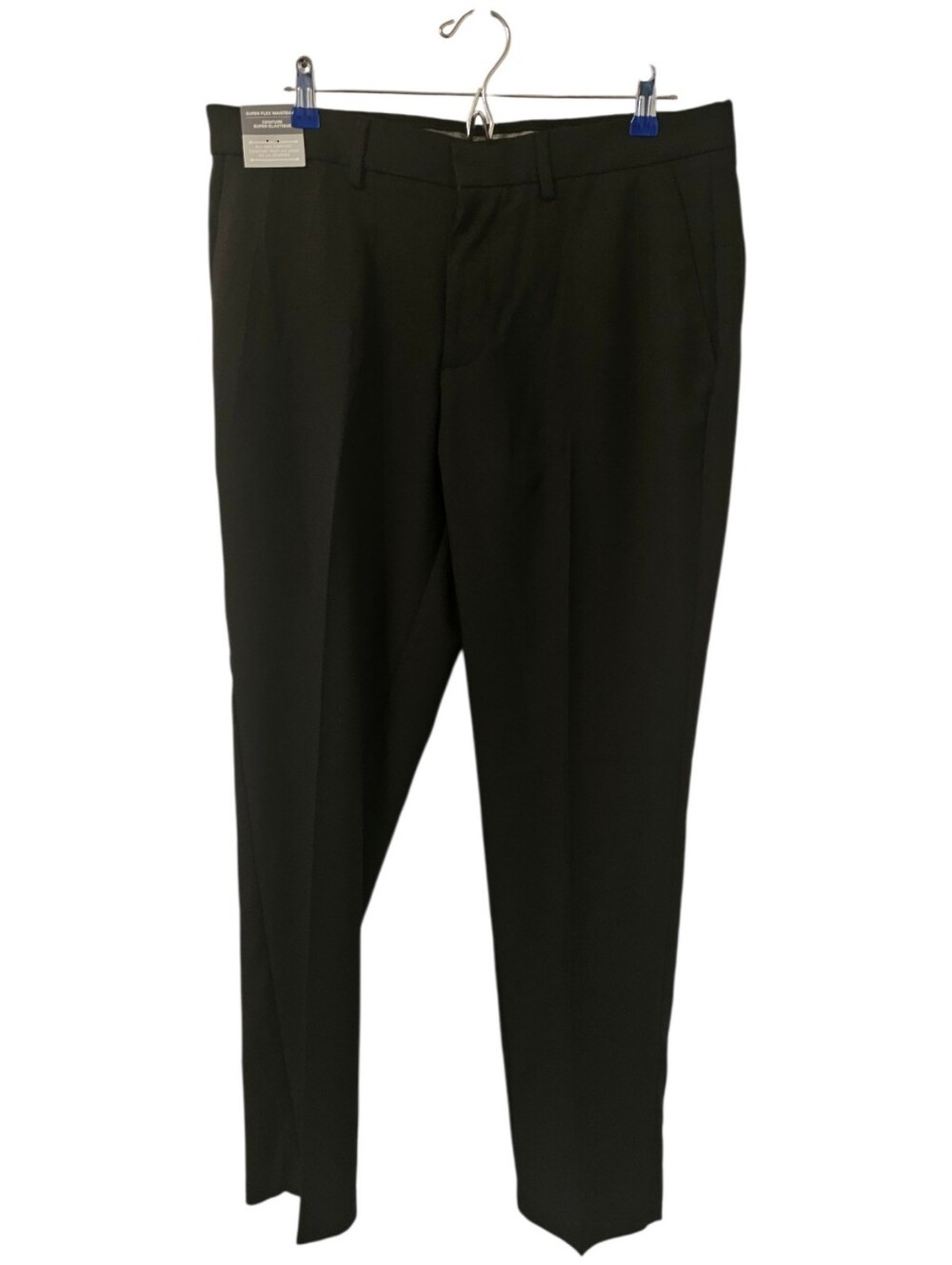 Black Haggar Men's Wrinkle Free 4-Way Stretch Dress Pants